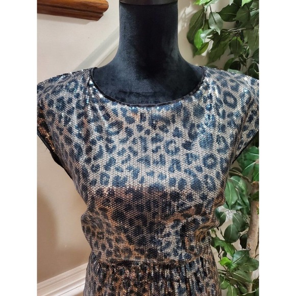 Bedo Femme Animal Print Round Neck Sleeveless Knee Length Dress Size Small - Picture 5 of 11